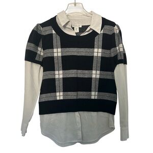 Rachel Zoe Black and White Checkered Sweater